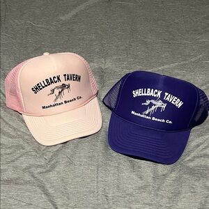 Shellback Tavern Pink and Purple Trucker Hats
